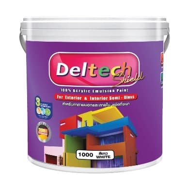 Deltech สีน้ำอะคริลิคกึ่งเงา เดลเทค ชิลด์ สำหรับภายนอกและภายใน