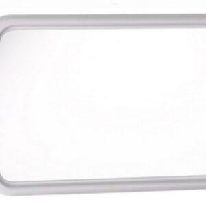 กระจกห้องน้ำ บานเดี่ยว ทรงเหลี่ยม สีขาว