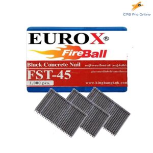 EUROX ตะปูยิงคอนกรีต ลูกแม็ก ปืนลม ชนิด ขาเดี่ยว(ลูกสีดำ) รุ่น FST 45 (ขนาด ยาว 45 มม., 1000ตัว/กล่อง, ใช้กับปืน FST50